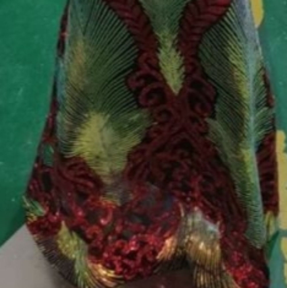 Red/Black  V Neck, Sleeveless,  Round Back,  Beaded,  Floral, Sequined G… - Picture 13 of 16